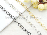 8x12mm Flat Oval Chain, Long Oval Chain, Gold/Silver/Gunmetal/Rose gold Finish, wholesale Chain for Jewelry Making, sku#E504 Bestbeads&Beyond