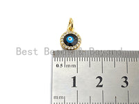 NEW Enamel Round Evil Eye Pendant,Cz Micro Pave Oil Drop Round pendant,Enamel Charm,Enamel Jewelry,9x11mm,sku#Z518
