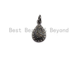 Black CZ Micro Pave Teardrop Shaped Pendant/Charm, Cubic Zirconia Pendant Charm,11x20mm,sku#Z545