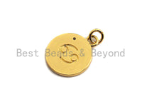 Zodiac Signs On Round Coin Shape Pendant/Charm, Astrology Signs Pendant, tweleve constellations, Sku#Z601