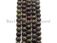 Natural Dragon Blood Jasper, Round Smooth 6mm/8mm/10mm/12mm, 15.5" Full Strand, sku#U632 Bestbeads&Beyond