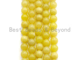 Natural Lemon Jade , Round Smooth 6mm/8mm/10mm/12mm, 15.5" Full Strand, sku#U642 BestbeadsbeyondUS