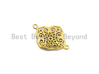 CZ Micro Pave Filigree Flower Connector, Gold plated, Pave Link Connector, 19x25mm, Sku#Z623 BestbeadsbeyondUS