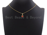 Enamel Colorful Heart On Lock Shape Pendant,CZ Micro Pave Oil Drop pendant,Enamel pendant,Enamel Jewelry,8x12mm,sku#Z645