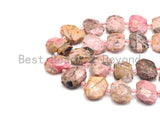 High Quality Natural Rosedochrosite Rectangle Faceted Beads, Natural Rhodochrosite beads, 16x22mm, sku#U655