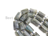 High Quality Natural Labradorite Cylinder Facted Beads, Natural Labradorite beads, 12x18mm, sku#U665