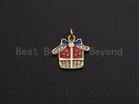 Enamel Colorful Christmas decoration Pendant,CZ Micro Pave Oil Drop pendant,Enamel Jewelry, Christmas Charm,9-15mm, sku#Z669