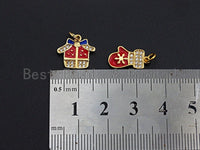 Enamel Colorful Christmas decoration Pendant,CZ Micro Pave Oil Drop pendant,Enamel Jewelry, Christmas Charm,9-15mm, sku#Z669