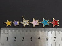 Enamel Colorful String Five Star Pendant,CZ Micro Pave Oil Drop pendant,Enamel pendant,Enamel Jewelry, 15x72mm,sku#Z672