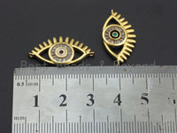 Enamel Colorful Evil Eye With Eyelash Pendant,CZ Micro Pave Oil Drop pendant,Enamel pendant,Enamel Jewelry,14x26mm,sku#Z676