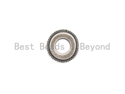 Antique Silver CZ Large Hole Cylinder/Drum Barrel Micro Pave Beads, Cubic Zirconia Big Hole Spacer in oxidized silver, 7x9mm,sku#X125