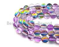 NEW COLOR-Mystic Aura Purple Rainbow Spectrolite Quartz, Quality Crystal Round beads, 8mm/10mm Round beads, 15.5inch strand, sku#U601