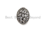 CZ Micro Pave Flat Oval Beads, Cz Pave Egg Beads, Cubic Zirconia Pave Beads, CZ Spacer Beads,16x19/25x27mm,sku#G419