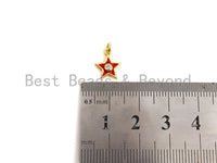 Enamel Colorful Star Charm Pendant,CZ Micro Pave Oil Drop pendant,Enamel pendant,Enamel Jewelry,9x11mm, sku#F1054