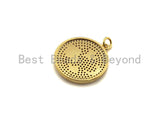 CZ Pave Star Sun Moon Planet Pendant, Gold CZ Micro Pave pendant, 22x24mm,sku#F1063 BestbeadsbeyondUS