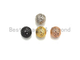 CZ Micro Pave Round Flower Patten Spacer Beads for Bracelet/Necklace, Cubic Zirconia Bracelet Beads, 10mm, sku#X114