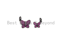 Fuchsia CZ Micro Pave Butterfly Pendant/Charm,Cubic Zirconia Paved Charm, Necklace Bracelet Charm Pendant,7x9/10x13mm,sku#X139