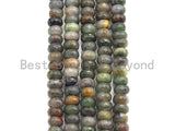 2mm Large Hole Natural Jade Beads, Rondelle Faceted 6x10mm/5x8mm, 8" Long Strands, sku#U710