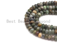 2mm Large Hole Natural Jade Beads, Rondelle Faceted 6x10mm/5x8mm, 8" Long Strands, sku#U710