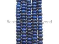 2mm Large Hole Lapis Beads, Rondelle Smooth 6x10mm, 8" Long Strands, sku#U714
