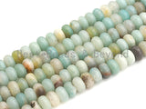 2mm Large Hole Natural Amazonite Beads, Rondelle Smooth 6x10mm/5x8mm, 8" Long Strands, sku#U717