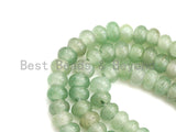 2mm Large Hole Natural Green Aventurine Beads, Rondelle Smooth 5x8mm, 8" Long Strands, sku#U718