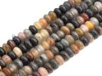 2mm Large Hole Natural Chinese Tourmaline Beads, Rondelle Smooth 6x10mm/5x8mm, 8" Long Strands, sku#U722