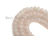 2mm Large Hole Natural Rose Quartz Beads, Rondelle Smooth 6x10mm/5x8mm, 8" Long Strands, sku#U723