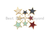 Black White Red Blue Enamel Five Star Pendant with Gold Finish, Enamel Star, Colorful Enamel Star, 15mm/25mm/35mm, sku#FH31 Bestbeads&Beyond