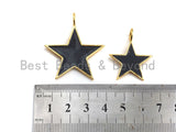 Black White Red Blue Enamel Five Star Pendant with Gold Finish, Enamel Star, Colorful Enamel Star, 15mm/25mm/35mm, sku#FH31 Bestbeads&Beyond