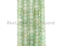 2mm Large Hole Natural Green Aventurine Beads, Rondelle Faceted 6x10mm/5x8mm, 8" Long Strands, sku#U731