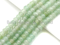 2mm Large Hole Natural Green Aventurine Beads, Rondelle Faceted 6x10mm/5x8mm, 8" Long Strands, sku#U731