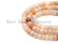 2mm Large Hole Natural Pink Aventurine Beads, Rondelle Faceted 6x10mm/5x8mm, 8" Long Strands, sku#U733