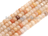 2mm Large Hole Natural Pink Aventurine Beads, Rondelle Faceted 6x10mm/5x8mm, 8" Long Strands, sku#U733