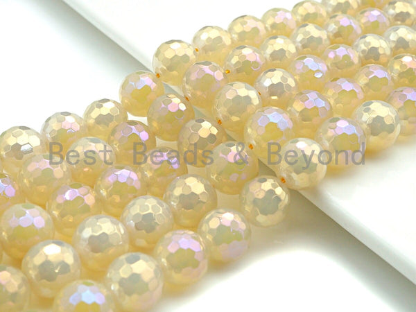 NEW Mystic Plated Natural Golden AB color Agate beads, 6mm/8mm/10mm/12mm Agate, 15.5" Full Strand, Sku#U755