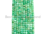 4mm High Quality Natural Chrysoprase Faceted Cube Beads, Natural Chrysoprase Beads, 15.5" Full Strand, Sku#U768