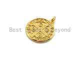 Saint St Benedict Medallion Protection Coin Pendant, Round Coin Pendant, Religious Pendant,Gold/Silver Tone, 25x29mm, Sku#Z726