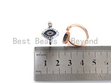 Colorful CZ Micro Pave Evil Eye Ring, Cubic Zirconia Gold/Silver/Rose Gold Ring, Adjustable Ring, Open Ring, 14x20mm,sku#Z789 BestbeadsbeyondUS