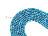 4mm High Quality Natural Apatite Faceted Cube Beads, Cube Blue gemstone beads, 15.5" Full Strand,sku#U777