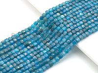 4mm High Quality Natural Apatite Faceted Cube Beads, Cube Blue gemstone beads, 15.5" Full Strand,sku#U777