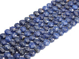 High Quality Double Sided Turtle Shell Cut Natural Sodalite Coin Shape beads, 8mm Checkerboard Cut Sodalite, 15.5" Full strand, Sku#U798