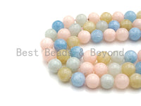 High Quality Natural Morganite Aquamarine Beads, 6mm/8mm/10mm/12mm Round Smooth Aquamarine, 15.5" Full Strand, Sku#U800