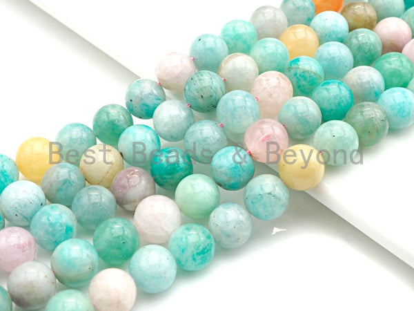 High Quality Morganite Amazonite Beads, 8mm/10mm/12mm Round Smooth Amazonite Beads, Sku#U801