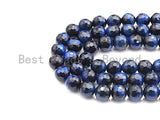 High Quality Natural Tiger Eye Faceted Round Beads, 8mm/10mm/12mm/14mm Round Beads, Blue Tiger Eye Beads, 15inch Full strand, SKU#UA09