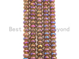Mystic Plated Rainbow Agate Rondelle Shape Beads, 4x6mm/5x8mm/6x10mm, 15.5" Full Strand, sku# UA39