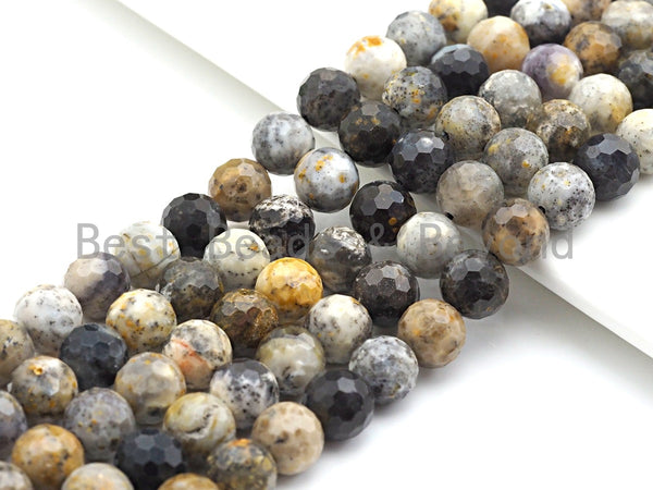 Speical Cut Natural Black Opal Beads, Round  Faceted Beads, 6mm/8mm/10mm/12mm, 15.5" Full Strand, sku#U647