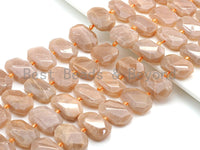 High Quality Natural Peach Moonstone Rectangle Faceted Beads, Natural Moonstone beads, 16x22mm, sku#U656