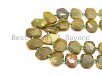 High Quality Natural Yellow Green Opal Rectangle Faceted Beads, Natural Yellow Green Opal beads, 16x22mm, sku#U657