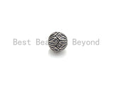 Antique Silver CZ Pave round ball, CZ Pave Spacer Beads in oxidized silver,10mm, sku#X133