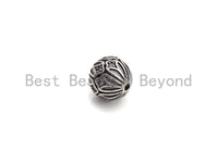 Antique Silver CZ Pave round ball, CZ Pave Spacer Beads in oxidized silver,10mm, sku#X133